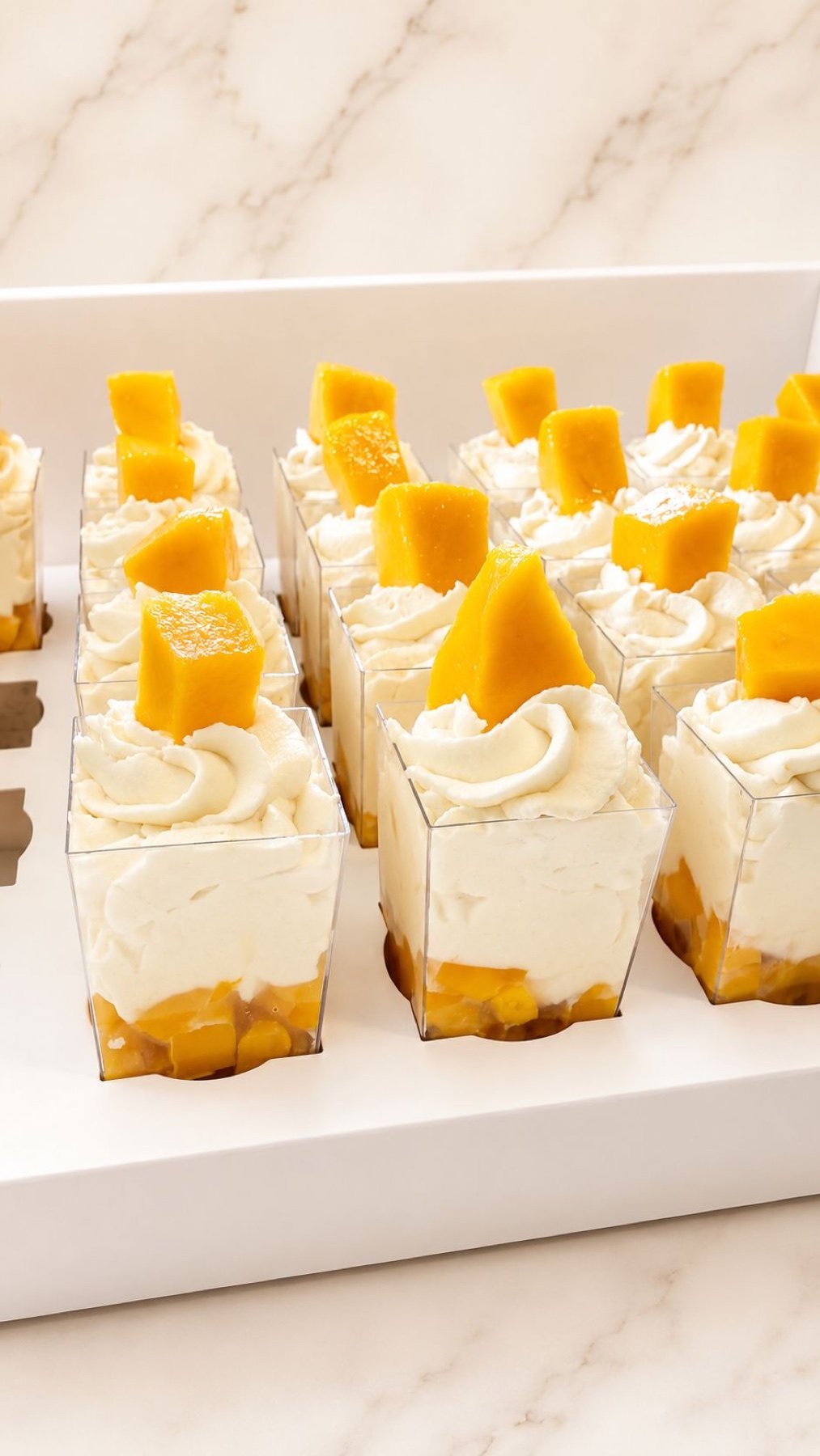 Mango dessert cups with whipped topping